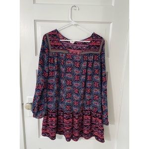 one clothing. Medium. Jewel tones. Drop waist dress.